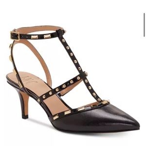NEW INC Carma Pointed Toe Studded Kitten Heel